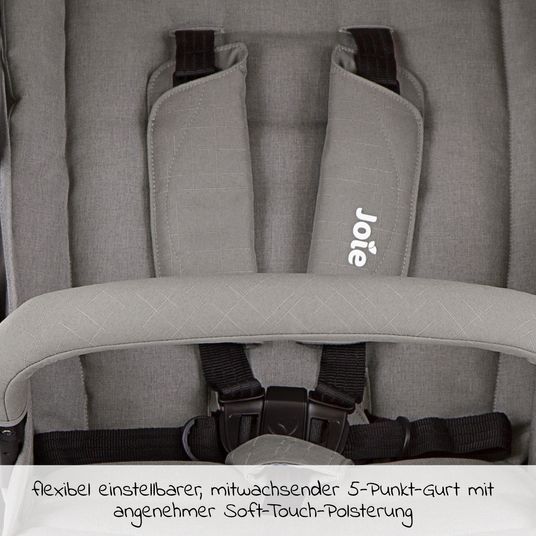 joie Buggy & Sportwagen Litetrax bis 22 kg belastbar mit Schieber-Ablagefach & Regenschutz - Pebble