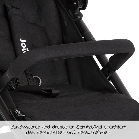 joie Buggy & pushchair Litetrax up to 22 kg load capacity with slider storage compartment & rain cover - Shale