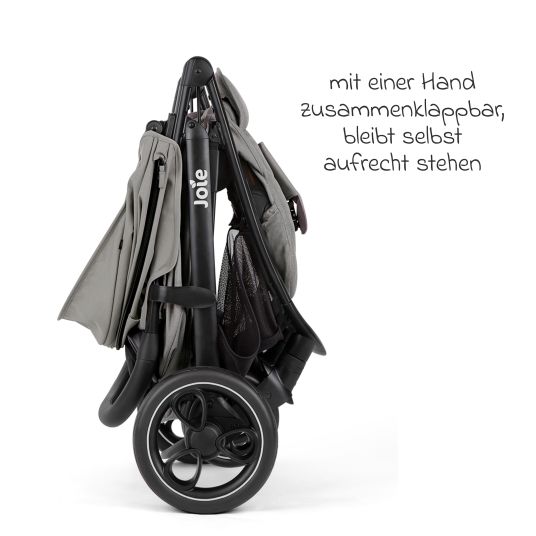 joie Buggy & Sportwagen Litetrax inkl. Fußsack - bis 22 kg belastbar mit Schieber-Ablagefach & Regenschutz - Pebble