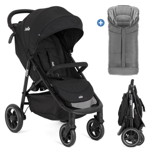 joie Buggy & pushchair Litetrax incl. footmuff - load capacity up to 22 kg with push bar storage compartment & rain cover - Shale