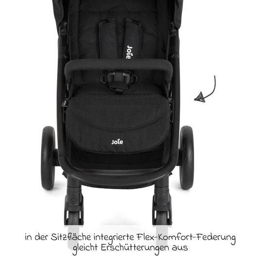 joie Buggy & pushchair Litetrax incl. footmuff - load capacity up to 22 kg with push bar storage compartment & rain cover - Shale