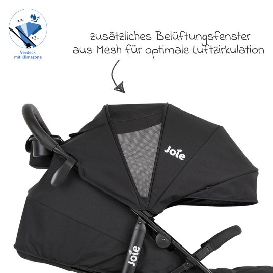 joie Buggy & pushchair Litetrax incl. footmuff - load capacity up to 22 kg with push bar storage compartment & rain cover - Shale