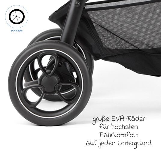 joie Buggy & pushchair Litetrax incl. footmuff - load capacity up to 22 kg with push bar storage compartment & rain cover - Shale