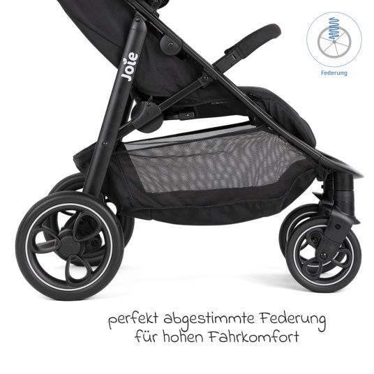 joie Buggy & pushchair Litetrax incl. footmuff - load capacity up to 22 kg with push bar storage compartment & rain cover - Shale