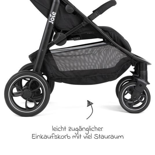 joie Buggy & pushchair Litetrax incl. footmuff - load capacity up to 22 kg with push bar storage compartment & rain cover - Shale