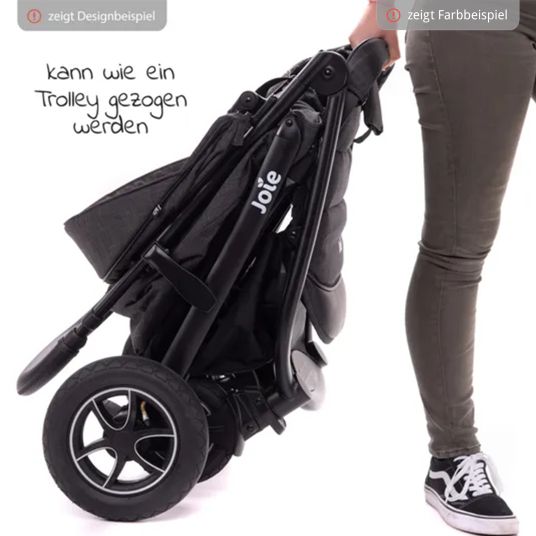 joie Buggy & pushchair Litetrax incl. footmuff - load capacity up to 22 kg with push bar storage compartment & rain cover - Shale