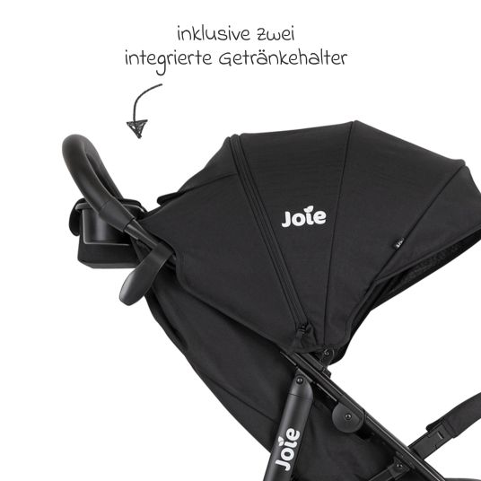 joie Buggy & pushchair Litetrax incl. footmuff - load capacity up to 22 kg with push bar storage compartment & rain cover - Shale