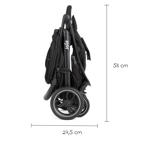 joie Buggy & pushchair Litetrax incl. footmuff - load capacity up to 22 kg with push bar storage compartment & rain cover - Shale