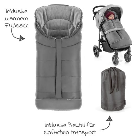 joie Buggy & pushchair Litetrax incl. footmuff - load capacity up to 22 kg with push bar storage compartment & rain cover - Shale