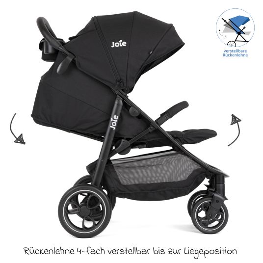 joie Buggy & pushchair Litetrax incl. footmuff - load capacity up to 22 kg with push bar storage compartment & rain cover - Shale