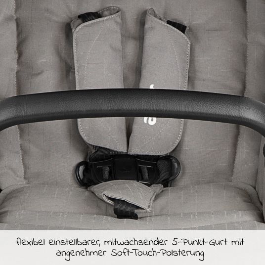 joie Buggy & Sportwagen Litetrax Pro Air bis 22 kg belastbar mit Luftreifen, Schieber-Ablagefach inkl. Insektenschutz & Regenschutz - Pebble