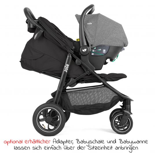 joie Buggy & pushchair Litetrax Pro Air up to 22 kg load capacity with pneumatic tires, pusher storage compartment incl. insect screen & rain cover - Shale