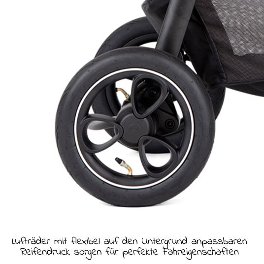 joie Buggy & pushchair Litetrax Pro Air up to 22 kg load capacity with pneumatic tires, pusher storage compartment & rain cover - Rosemary