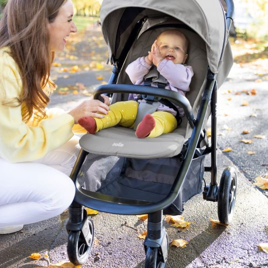 joie Buggy & pushchair Litetrax Pro up to 22 kg load capacity with sliding storage compartment incl. insect screen & rain cover - Pebble