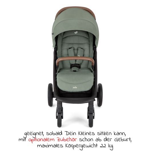 joie Buggy & pushchair Litetrax Pro up to 22 kg load capacity with slider storage compartment & rain cover - Laurel