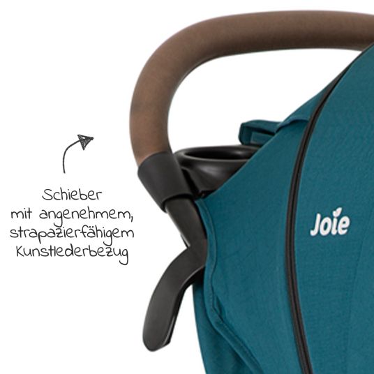 joie Buggy & pushchair Litetrax Pro up to 22 kg load capacity with slide storage compartment & rain cover - Peacock