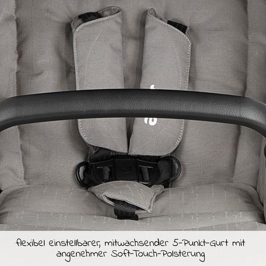 joie Buggy & Sportwagen Litetrax Pro bis 22 kg belastbar mit Schieber-Ablagefach & Regenschutz - Pebble