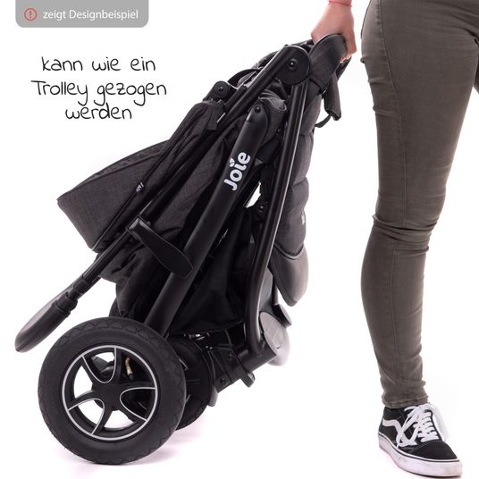 joie Buggy & pushchair Litetrax Pro up to 22 kg load capacity with slider storage compartment & rain cover - Pebble
