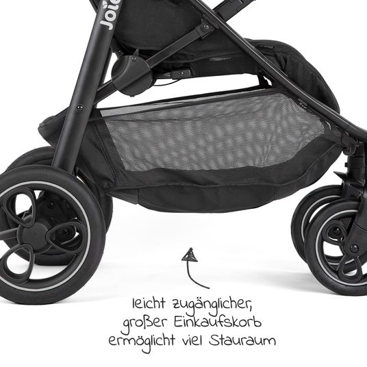 joie Buggy & pushchair Litetrax Pro up to 22 kg load capacity with slider storage compartment & rain cover - Shale