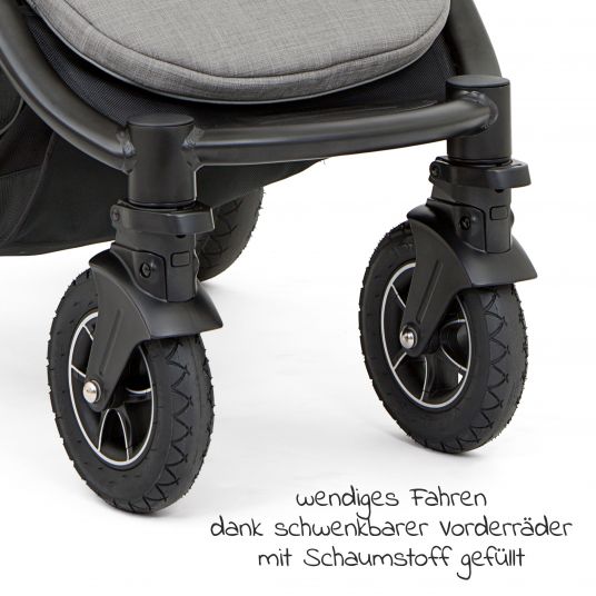 joie Buggy & stroller Mytrax Flex up to 22 kg loadable-with comfort suspension, rain cover, footmuff & hand muff - Gray Flannel