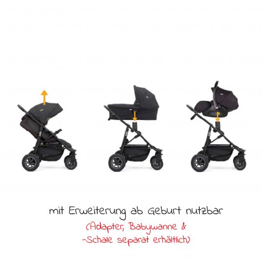 joie Passeggino e carrozzina Mytrax Flex con sospensioni comfort, portabicchieri e parapioggia fino a 22 kg - Pavement