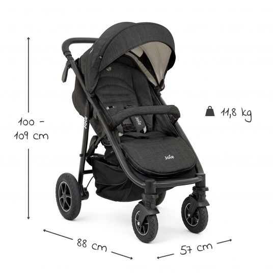 joie Passeggino e carrozzina Mytrax Flex con sospensioni comfort, portabicchieri e parapioggia fino a 22 kg - Pavement