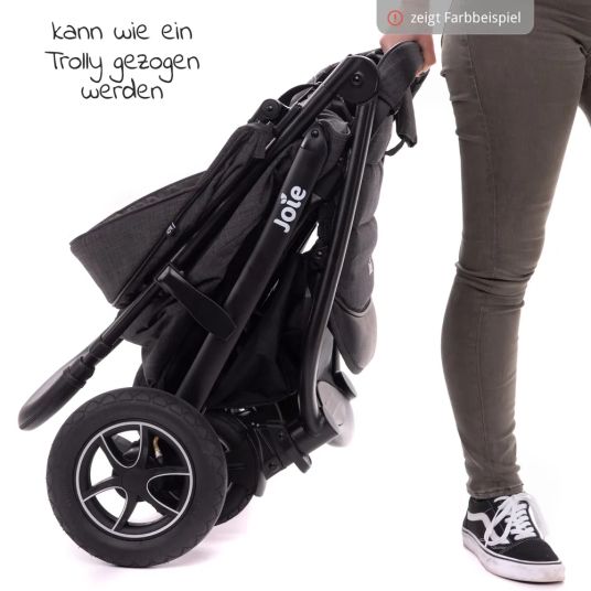 joie Buggy & Stroller Mytrax with pneumatic tires, cup holder, rain cover, footmuff & hand muff - Gray Flannel