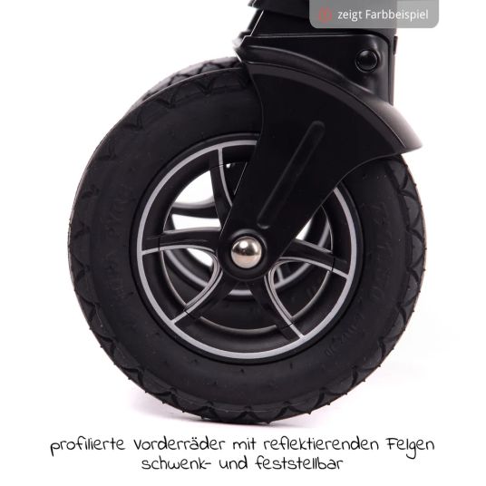 joie Passeggino Mytrax con pneumatici, portabicchieri, parapioggia, coprigambe e manopola - Flanella grigia