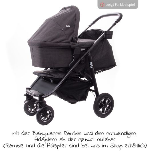 joie Buggy & Stroller Mytrax with pneumatic tires, cup holder, rain cover, footmuff & hand muff - Laurel
