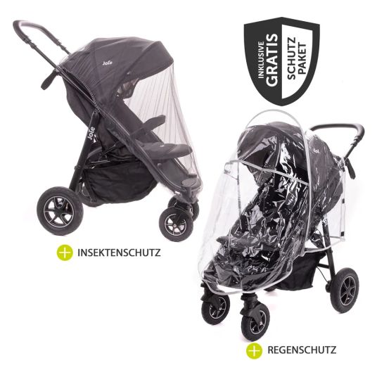 joie Buggy & Stroller Mytrax with pneumatic tires, cup holder, rain cover & insect screen - Gray Flannel