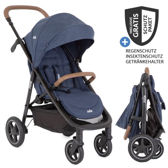 joie Buggy & pushchair Mytrax Pro up to 22 kg load capacity with telescopic push bar, cup holder incl. insect screen & rain cover - Blueberry