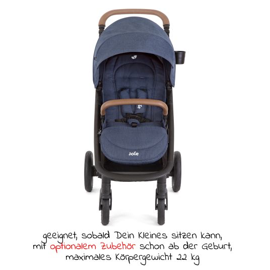 joie Buggy & pushchair Mytrax Pro up to 22 kg load capacity with telescopic push bar, cup holder incl. insect screen & rain cover - Blueberry