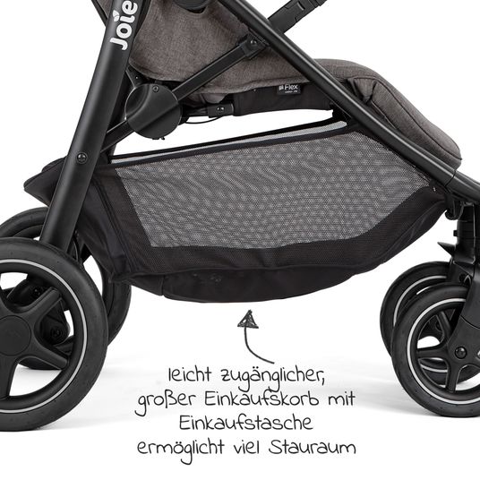 joie Buggy & pushchair Mytrax Pro up to 22 kg load capacity with telescopic push bar, cup holder & rain cover - Shale