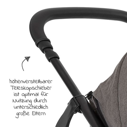 joie Buggy & pushchair Mytrax Pro up to 22 kg load capacity with telescopic push bar, cup holder & rain cover - Thunder