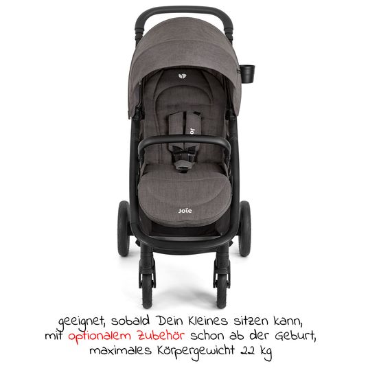 joie Buggy & pushchair Mytrax Pro up to 22 kg load capacity with telescopic push bar, cup holder & rain cover - Thunder