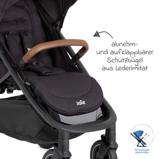 joie Buggy & Sportwagen Mytrax Pro inkl. Fußsack - bis 22 kg belastbar mit Teleskopschieber, Getränkehalter & Regenschutz - Shale