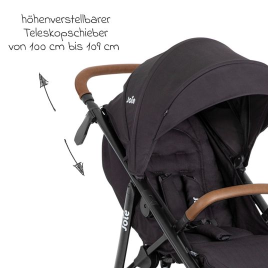 joie Buggy & Sportwagen Mytrax Pro inkl. Fußsack - bis 22 kg belastbar mit Teleskopschieber, Getränkehalter & Regenschutz - Shale