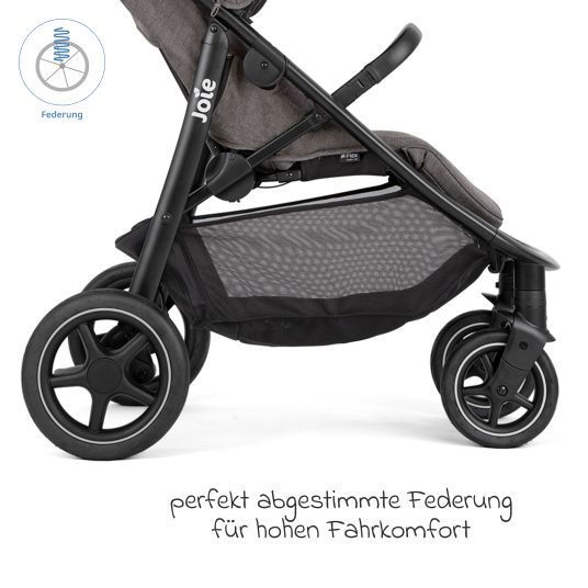 joie Buggy & Sportwagen Mytrax Pro inkl. Fußsack - bis 22 kg belastbar mit Teleskopschieber, Getränkehalter & Regenschutz - Shale