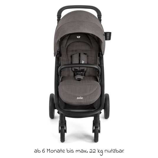 joie Buggy & Sportwagen Mytrax Pro inkl. Fußsack - bis 22 kg belastbar mit Teleskopschieber, Getränkehalter & Regenschutz - Thunder