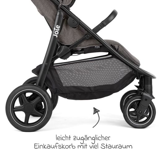 joie Buggy & Sportwagen Mytrax Pro inkl. Fußsack - bis 22 kg belastbar mit Teleskopschieber, Getränkehalter & Regenschutz - Thunder