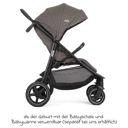 joie Buggy & Sportwagen Mytrax Pro inkl. Fußsack - bis 22 kg belastbar mit Teleskopschieber, Getränkehalter & Regenschutz - Thunder