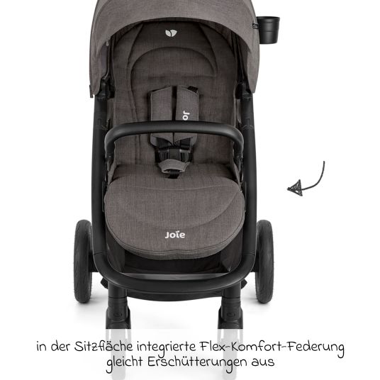 joie Buggy & Sportwagen Mytrax Pro inkl. Fußsack - bis 22 kg belastbar mit Teleskopschieber, Getränkehalter & Regenschutz - Thunder