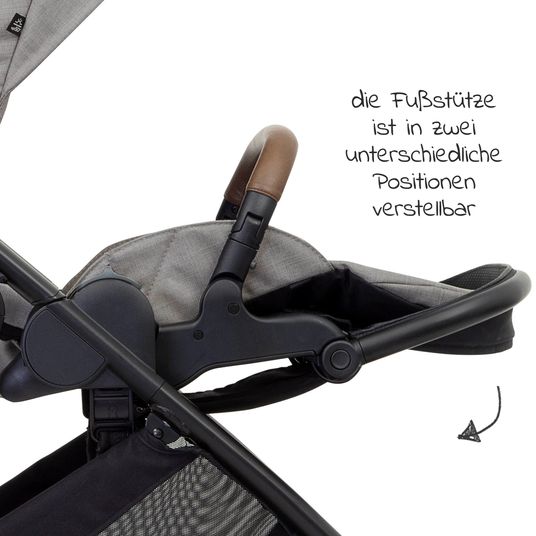 joie Buggy & Sportwagen Versatrax bis 22 kg belastbar - umsetzbare Sitzeinheit, Adapter & Regenschutz - Gray Flannel