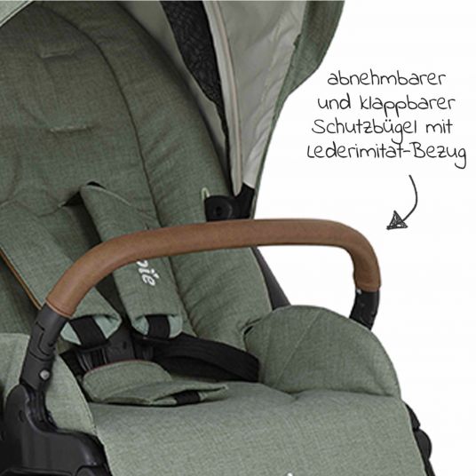 joie Buggy & stroller Versatrax loadable up to 22 kg- convertible seat unit, rain cover, footmuff & hand muff - Laurel