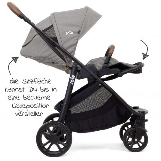 joie Buggy & Stroller Versatrax E up to 22 kg convertible seat unit + cup holder, adapter & rain cover - Gray Flannel
