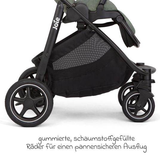 joie Buggy & pushchair Versatrax with new tire design - loadable up to 22 kg with telescopic push bar, convertible seat unit, adapter & rain cover - Laurel