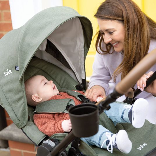 joie Buggy & pushchair Versatrax with new tire design - loadable up to 22 kg with telescopic push bar, convertible seat unit, adapter, rain cover & XXL accessory pack - Laurel