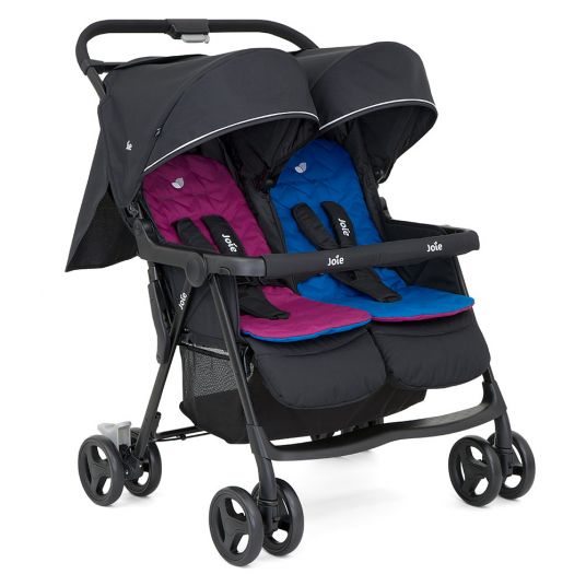 joie Sibling & twin buggy Aire Twin incl. raincover - Rosy & Sea