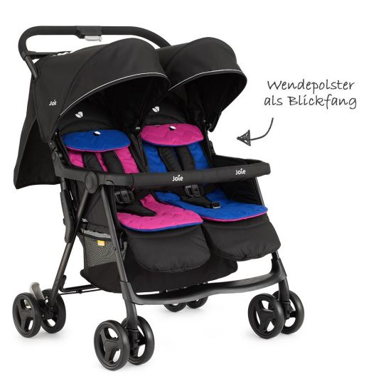 joie Sibling & twin buggy AireTwin incl. rain cover - Pink Blue