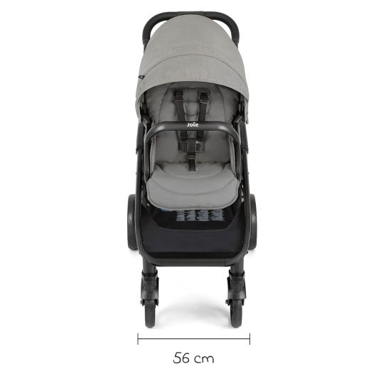 joie Geschwister- & Zwillingskinderwagen Evalite Duo ultraleicht nur ca 10 kg Eigengewicht Rücksitz mit Liegeposition - inkl. Regenschutz - Pebble
